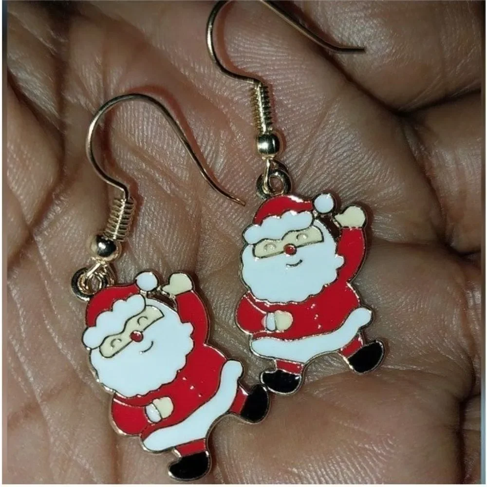 Holiday Santa Christmas Earrings